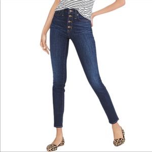J crew high rise skinny jeans with button fly